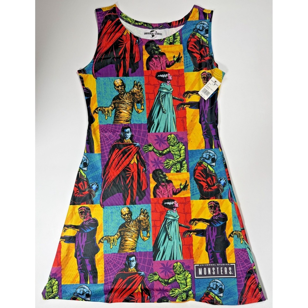 NWT Universal Monsters Dress Women's Size S Horror Mini Dress